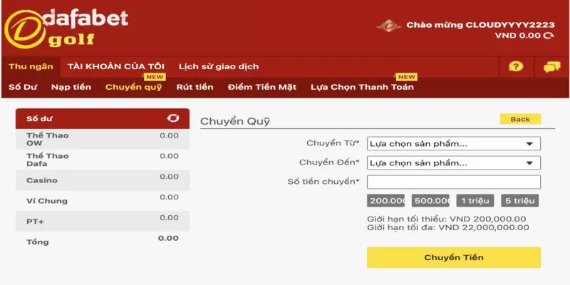 Nguyên tắc giao dịch rút tiền Dafabet